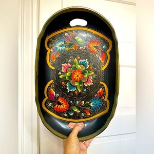 **1970s** mexican batea tray // kitchen or vanity